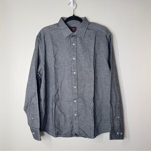 UNTUCKit Mens Size Large Charcoal Gray Casual Button-Down Collared Shirt